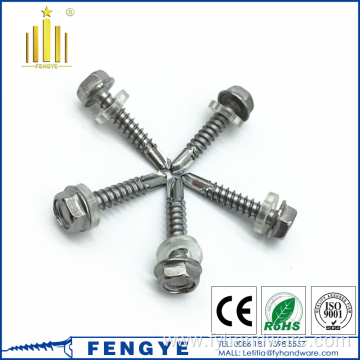 Stainless steel 410 drilling screws hex flange head